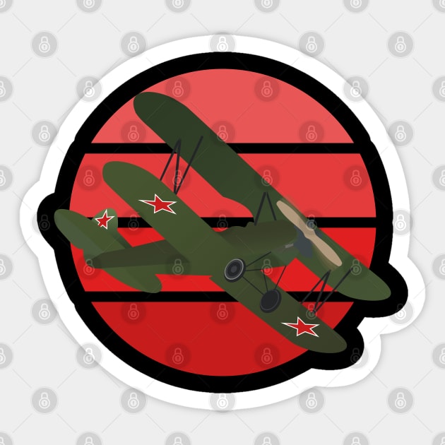 Night Witches Polikarpov Po-2 Bomber Sticker by PCB1981